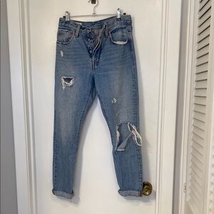 Levi’s 501 distressed jeans